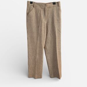 Orvis Wool Houndstooth Trousers Women’s 8 Brown Tan Lined Vintage Classic Pants